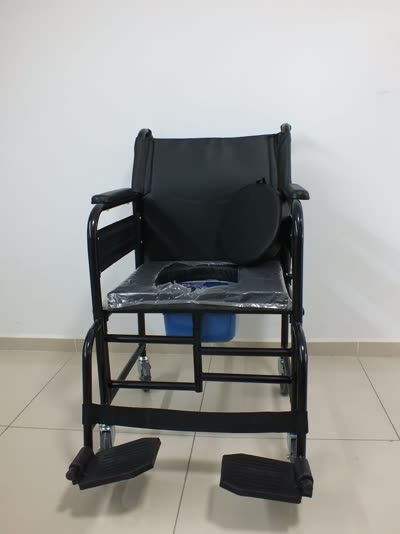 Hasta Sandalyesi Lazımlıklı Tekerlekli Katlanır Ayak Destekli