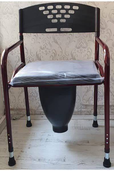 Hasta Sandalyesi Deri Döşemeli Klozet Plastik Hunili Direk WC Alaturka Tuvalet Üzerine Uygun (Model 3496)