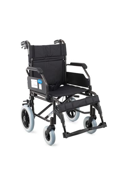 DM-337 Refakatçi Kullanımlı Alüminyum Hasta Taşıma Sandalyesi 45CM Oturma Genişliği